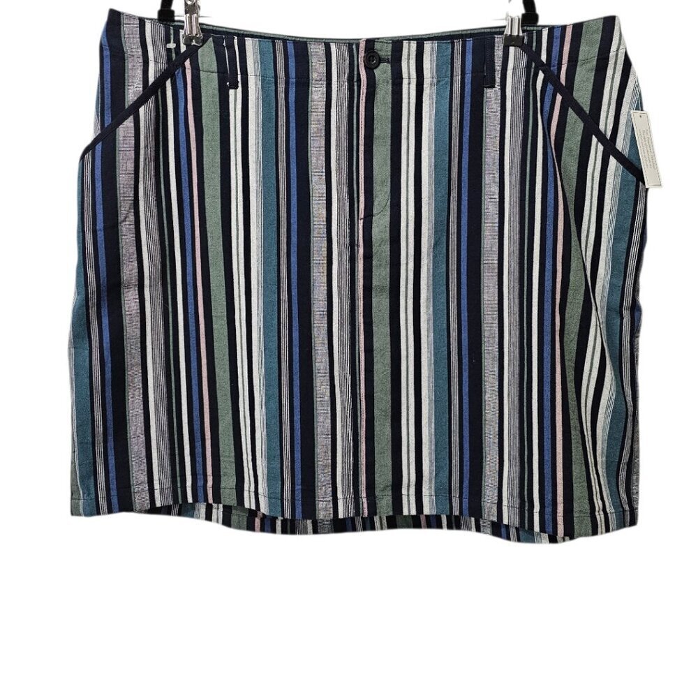 Christopher & Banks New Striped Cotton Pocket Skirt Skort Multi Size 24W